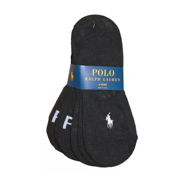 Polo Ralph Lauren Womens No Shock Dress Sock Liners Black 6-Pair ZW727917PKN - Picture 2 of 5